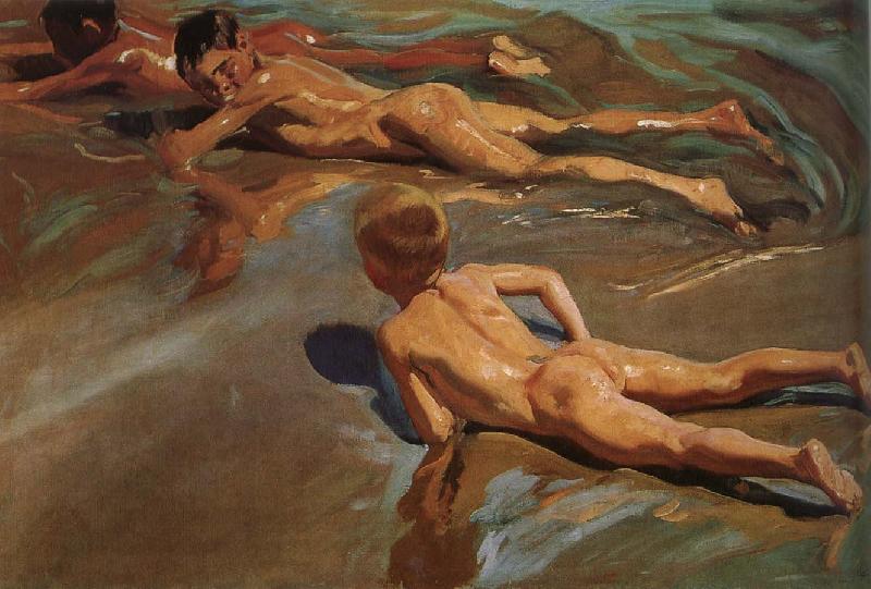 Joaquin Sorolla On the beach kids oil painting picture